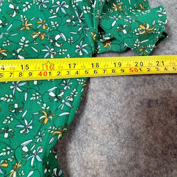 Max Studio Womens Wrap Maxi Dress Floral Green High Low Asymmetrical Size S NEW - Picture 12 of 14